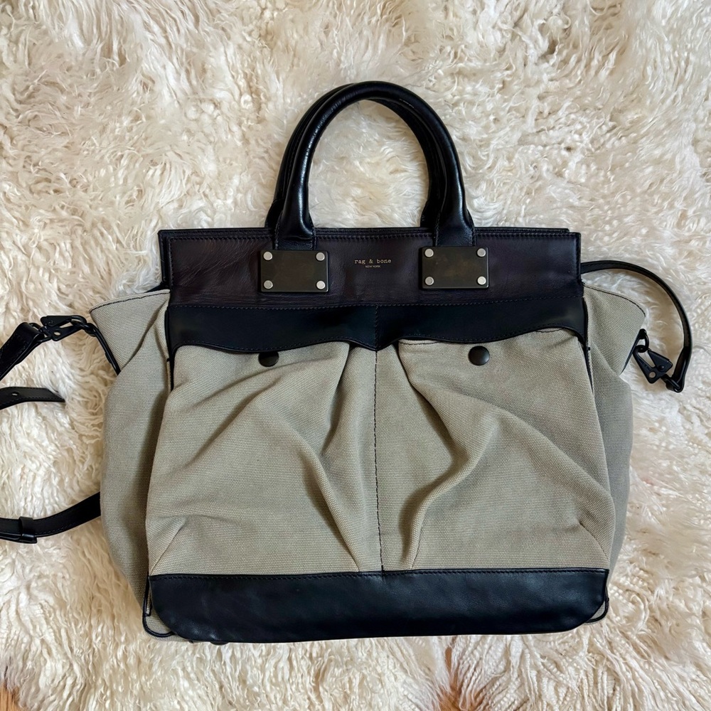 rag & bone Leather & Canvas Pilot Tote Bag